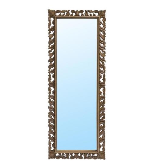 hnedy malovany ozdobny dreveny ram velke zrkadlo elegantny obciansky styl predsien kupelna spalna chata hotel doplnok lameridiana bytovy dizajn novita.jpg